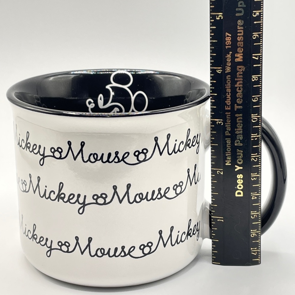 Disney Mickey Mouse Black and White Cursive Mug - Picture 9 of 9